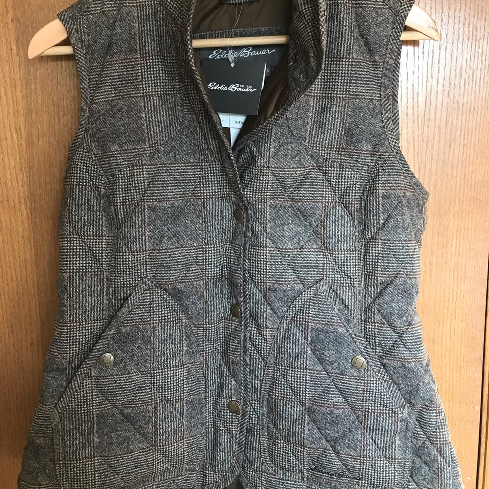 NWT Eddie Bauer Plaid Field Vest